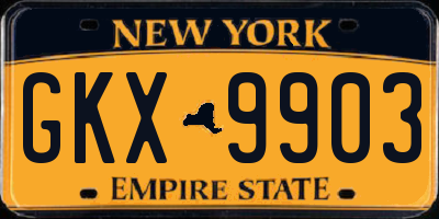 NY license plate GKX9903