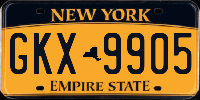 NY license plate GKX9905