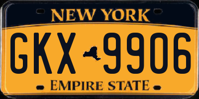 NY license plate GKX9906