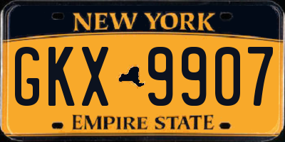 NY license plate GKX9907