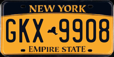 NY license plate GKX9908