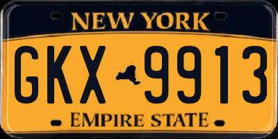 NY license plate GKX9913