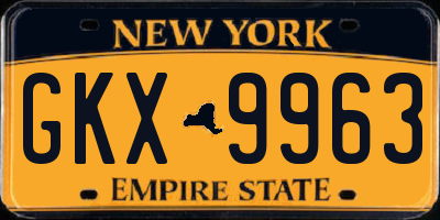 NY license plate GKX9963