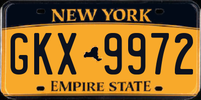 NY license plate GKX9972