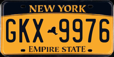 NY license plate GKX9976