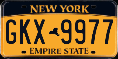NY license plate GKX9977