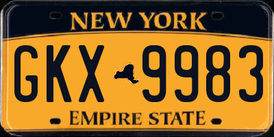 NY license plate GKX9983