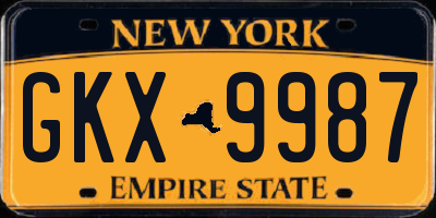 NY license plate GKX9987
