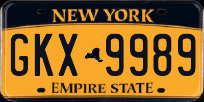 NY license plate GKX9989