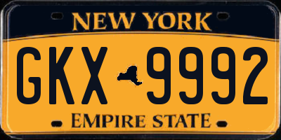NY license plate GKX9992