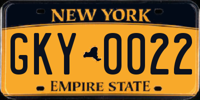 NY license plate GKY0022