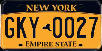 NY license plate GKY0027