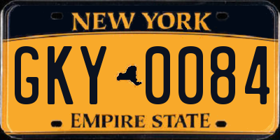 NY license plate GKY0084