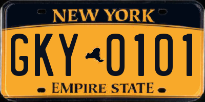 NY license plate GKY0101