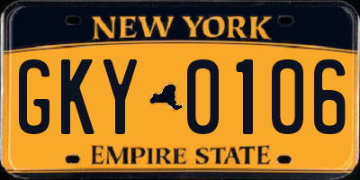 NY license plate GKY0106