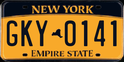 NY license plate GKY0141