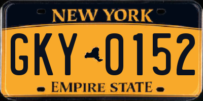 NY license plate GKY0152