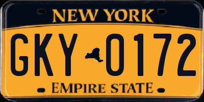 NY license plate GKY0172