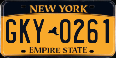 NY license plate GKY0261