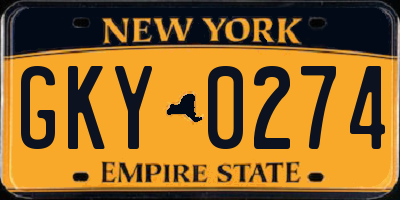 NY license plate GKY0274