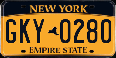 NY license plate GKY0280