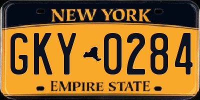 NY license plate GKY0284