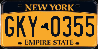 NY license plate GKY0355