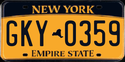 NY license plate GKY0359