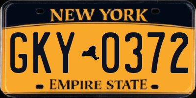 NY license plate GKY0372