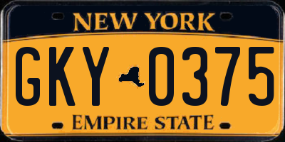 NY license plate GKY0375