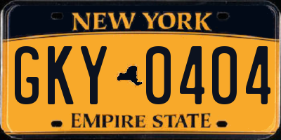 NY license plate GKY0404