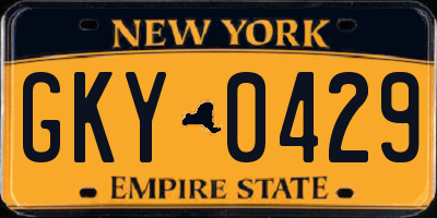 NY license plate GKY0429