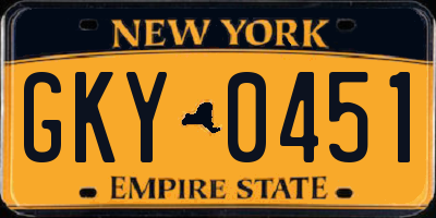 NY license plate GKY0451