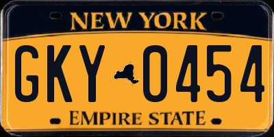 NY license plate GKY0454