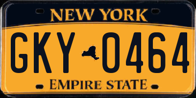 NY license plate GKY0464