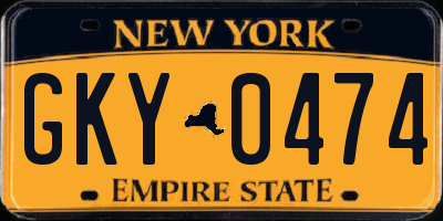 NY license plate GKY0474