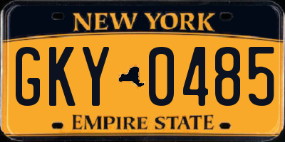 NY license plate GKY0485
