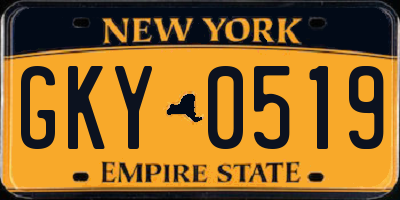 NY license plate GKY0519
