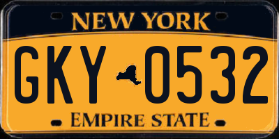 NY license plate GKY0532