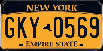 NY license plate GKY0569