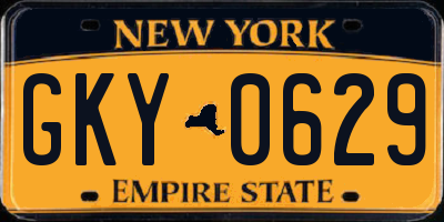 NY license plate GKY0629