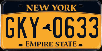 NY license plate GKY0633