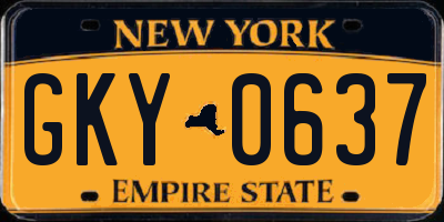 NY license plate GKY0637