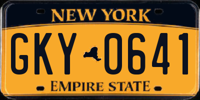 NY license plate GKY0641