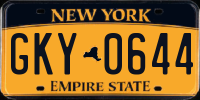 NY license plate GKY0644