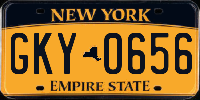 NY license plate GKY0656