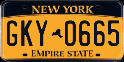 NY license plate GKY0665