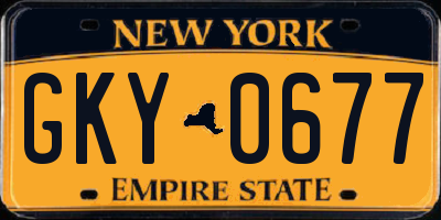 NY license plate GKY0677