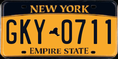NY license plate GKY0711