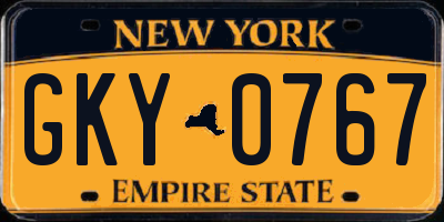 NY license plate GKY0767